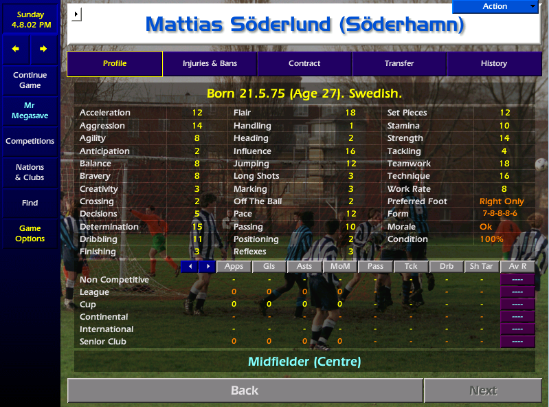 The training ground is melting pot of activity, various members of the local press have gathered, I'm not entirely sure why, but then I see him! Flair player Mattias Soderlund steps out of Sune's Volvo, I can't believe it - he's signed for Soderhamn - for an actual transfer fee!