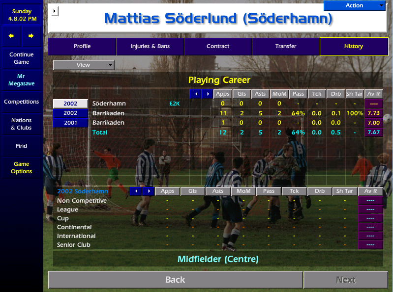 The training ground is melting pot of activity, various members of the local press have gathered, I'm not entirely sure why, but then I see him! Flair player Mattias Soderlund steps out of Sune's Volvo, I can't believe it - he's signed for Soderhamn - for an actual transfer fee!