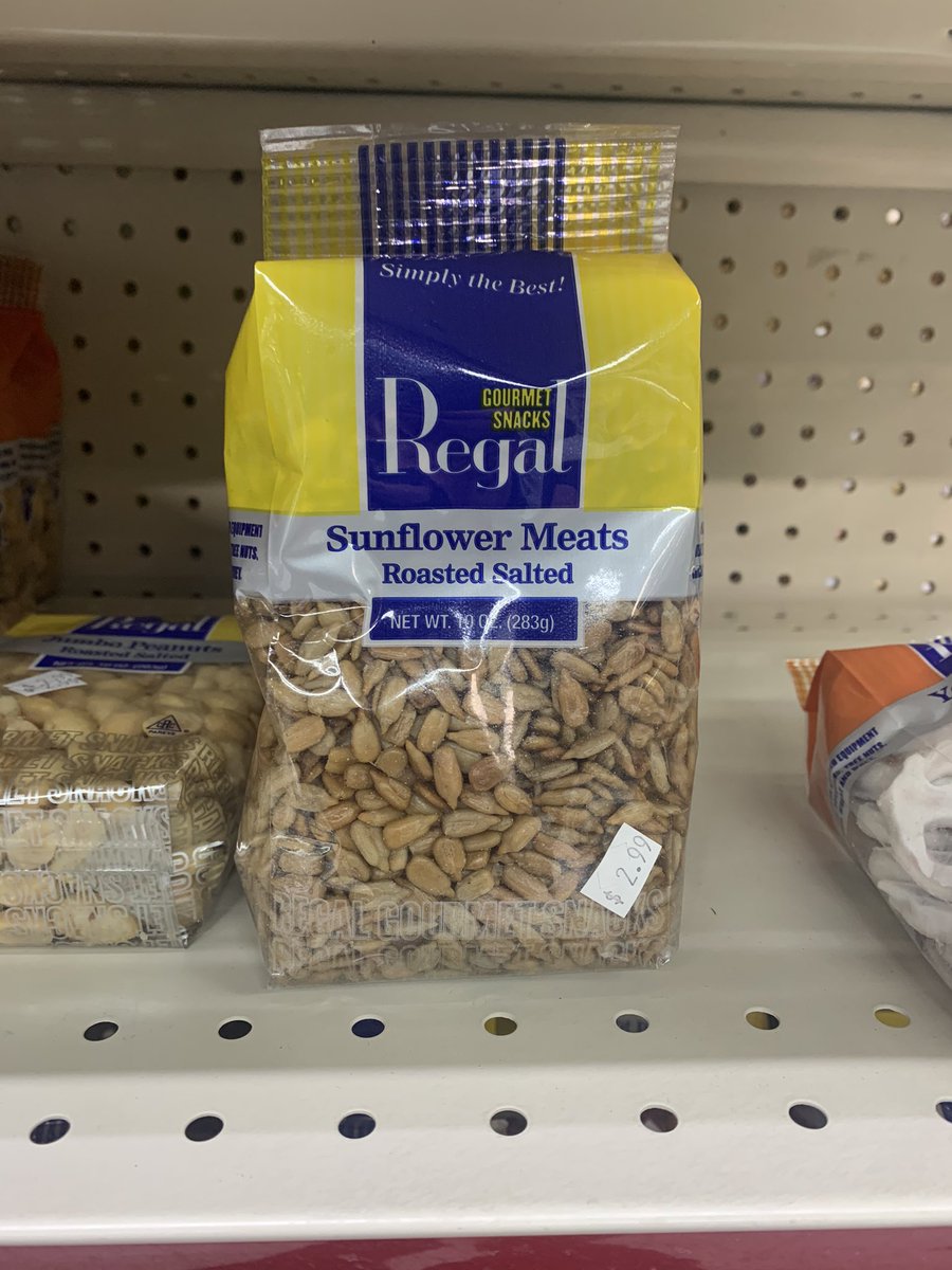 AlecDeclares's tweet photo. The choice to call Sunflower seeds “Sunflower Meats” here is the most unsettling thing I’ve ever seen 😊 https://t.co/u53gXg3o6A
