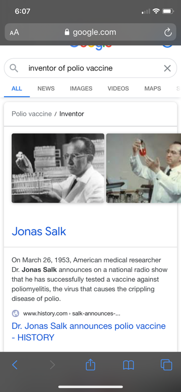 In 1986 I was awarded the Dr Jonas Salk Scholarship in  NY  in honor of the inventor of the Polio vaccine . Helped pay for Yale Med School 

Honoring the late Dr Salk !!!!  A hero in the vaccine world !!

Pictured with me with hair !!

cdc.gov/polio/why/inde…