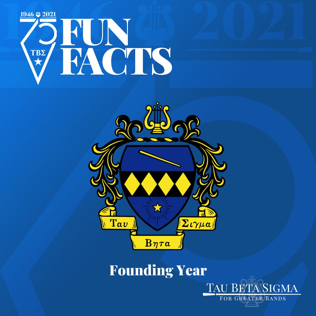 TauBetaSigma's tweet photo. As we near our 75th Anniversary, we will be sharing some fun facts about our wonderful organization.  

1946 is our incorporation year, but the first movements that led to Tau Beta Sigma have existed at Texas Tech since 1939!

#75FunFacts #TBSFunFactFriday https://t.co/1QAb0Cd5n1