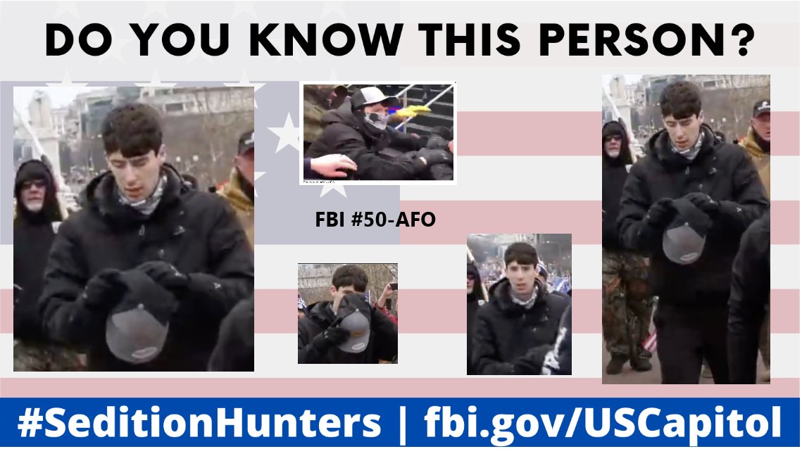 #SeditionHunters Please share across all platforms. Do you know this man, please contact the FBI or your local law enforcement #FBI50AFO #YoungSkullMan #DCProtests #CapitolRiots