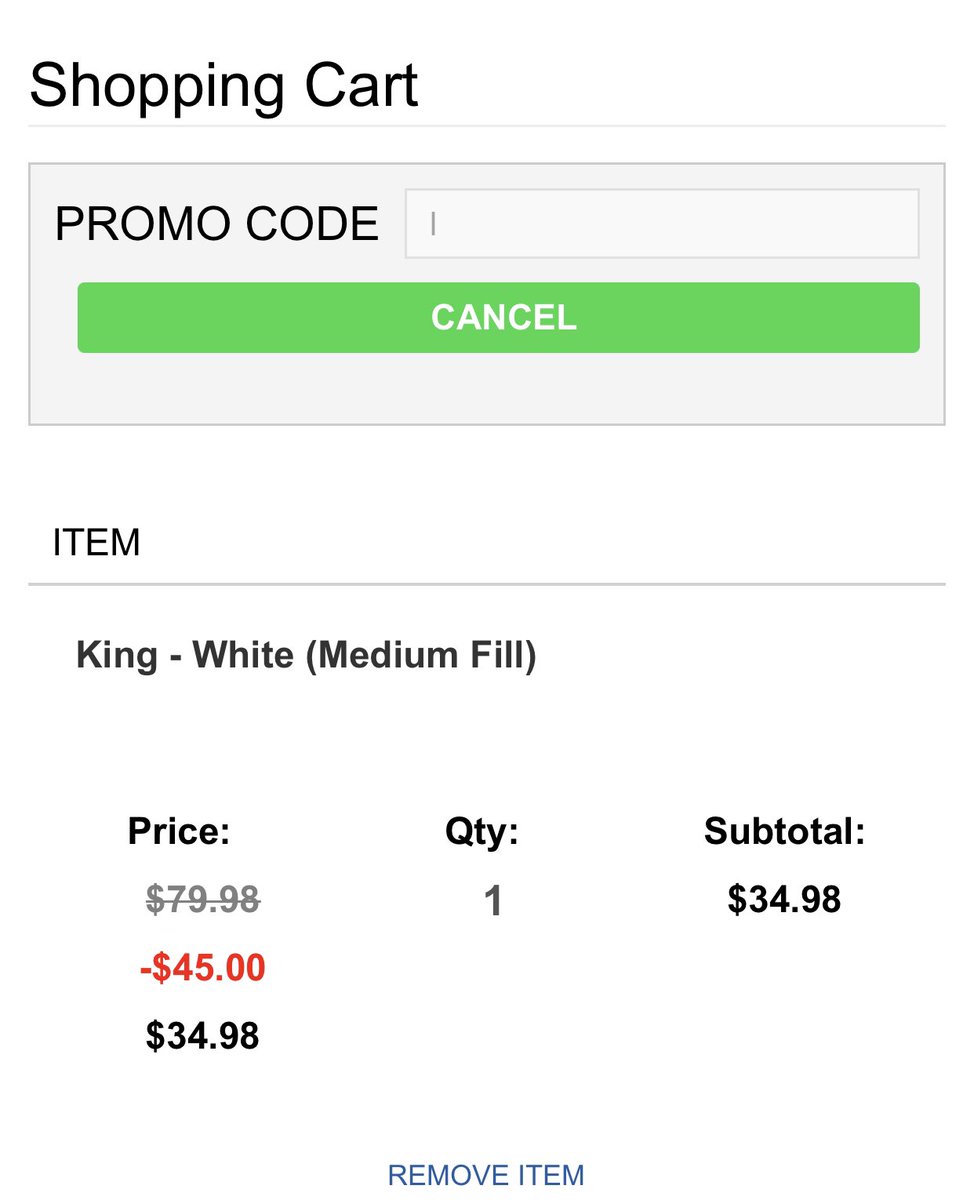 ProjectHumphrey's tweet image. FWIW: you can literally enter anything in the promo code bar for @MyPillowUSA and it gives you the same discount.

We’re in the dumbest of times.