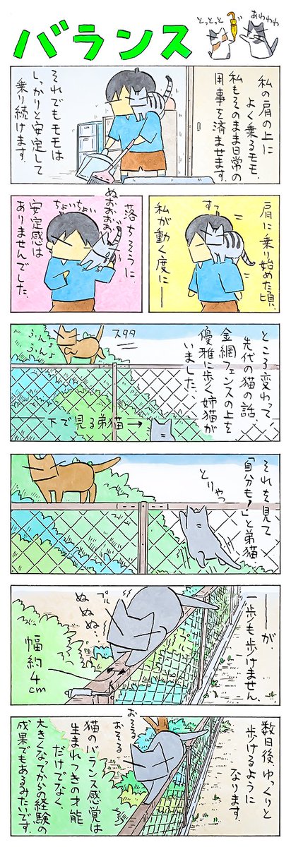 「できるかな」
いつの間にか出来るようになっている行動。
その裏には猫なりの努力がきっと。
(久保智昭さんの「猫色スケッチブック」)他一枚更新しています。⇒https://t.co/ATnUh4aGhr 