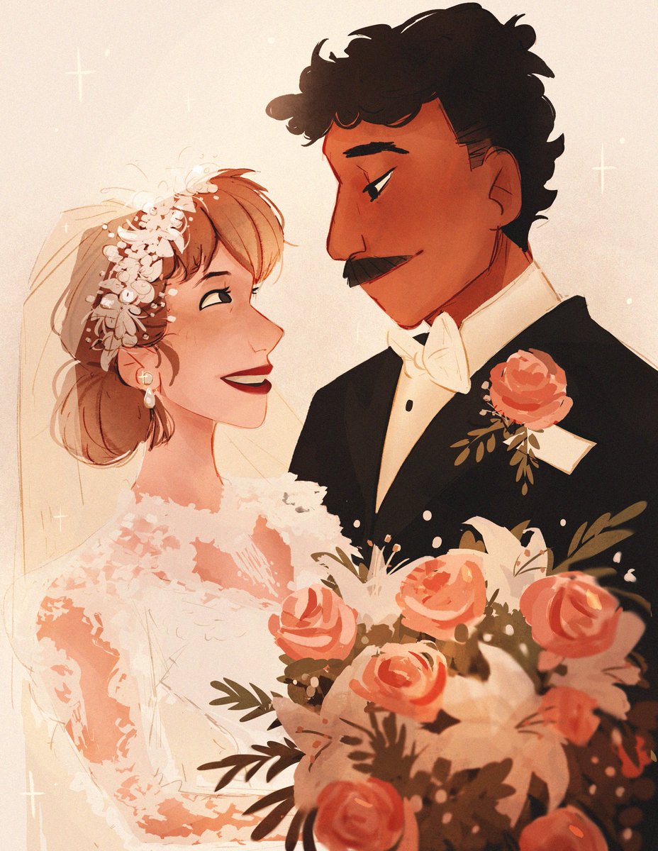 a paint of one of my parents wedding photos ✨