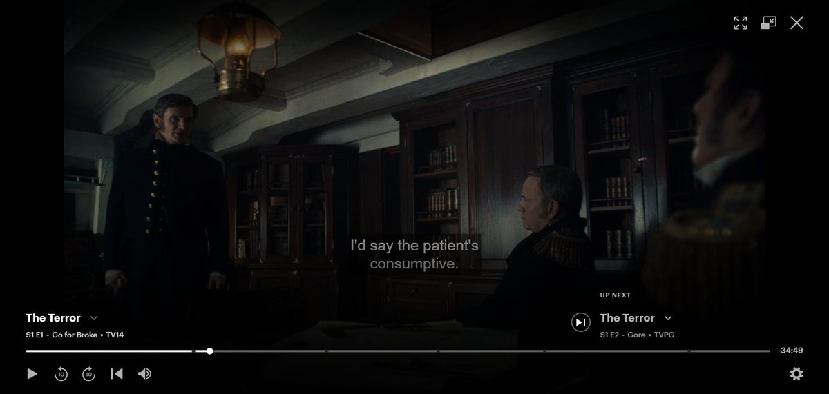 this whole sequence was a treat for me! macdonald's clinical reasoning is sound to me, and his distinction of upper GI (dark and digested blood) vs lower (bright and undigested) GI bleeding was something i'd NEVER expected from a prestige period piece