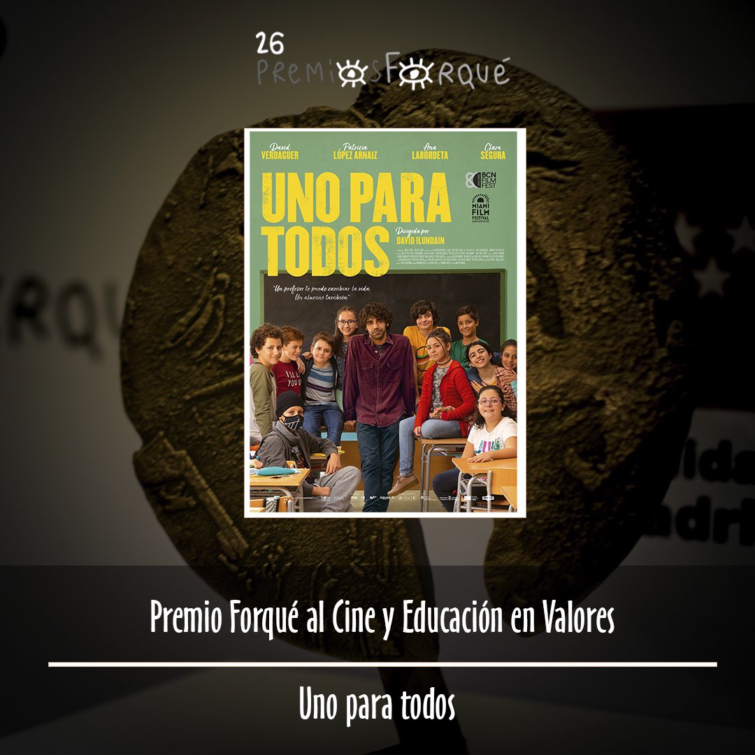FcaNebrija's tweet photo. #Forqué2021

#UnoParaTodos recibe el Premio Forqué en Cine y Educación en Valores.

@Nebrija ha sido parte del jurado que ha premiado a esta merecida cinta en los @PremiosForque. ¡Enhorabuena! https://t.co/WqgMXfFksg