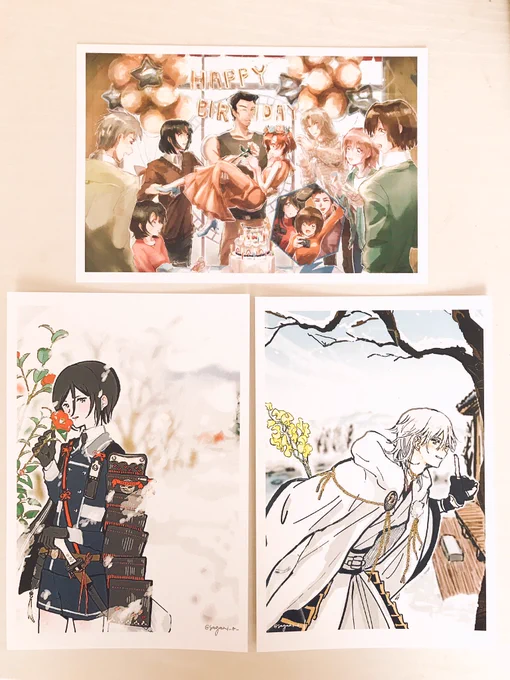 ちょうど2年前に描いたポストカード(上)家にあったから比較……
線画は今のが上手いと思う
塗りは2年前のもいいな…… 