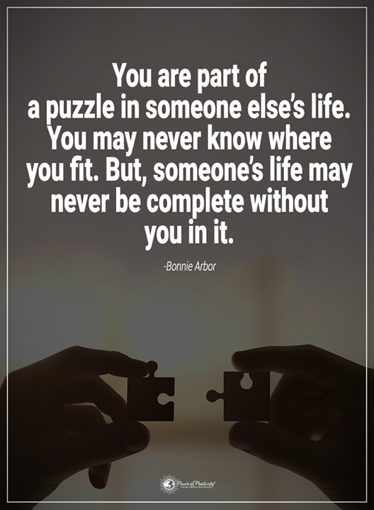 lose20's tweet photo. You complete a part of each person's life. https://t.co/BH0LqMHemJ