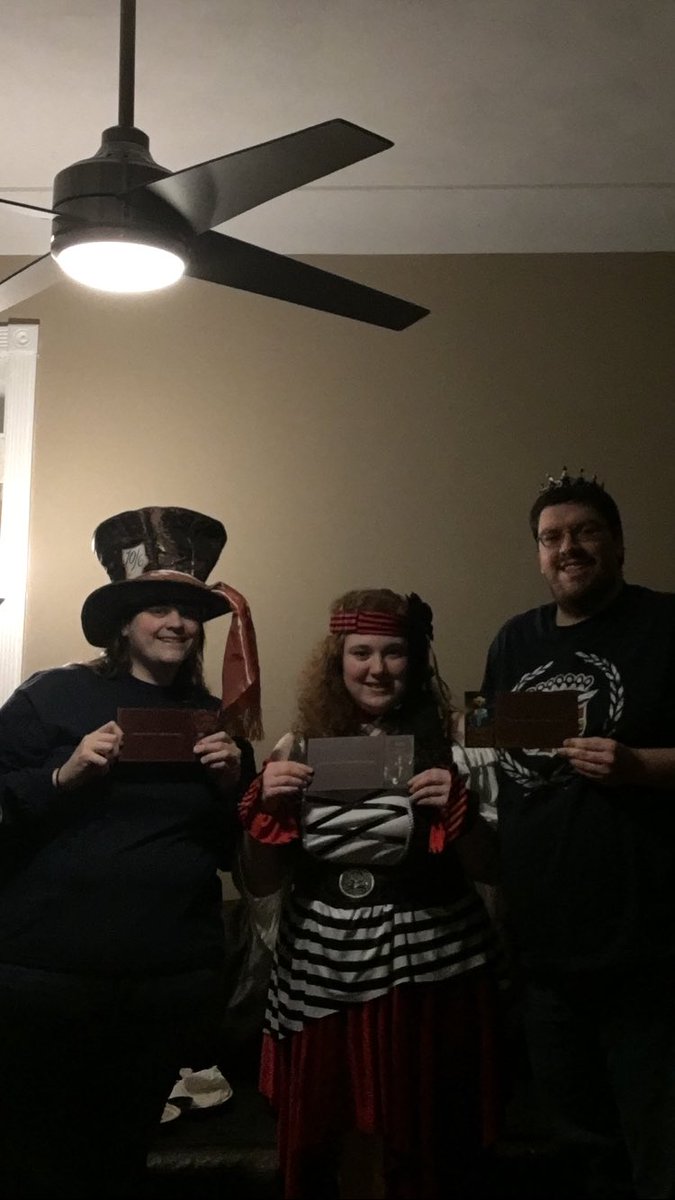 RolltheDice4242's tweet photo. After @Lexi99551697  and I watched Everyrhing is content with @TheVulcanSalute, @samriegel and @executivegoth  we decided that a evening of Villainous was in the works! Thanks for the tutorial!!! 
💜💖💜 https://t.co/DlM6jXxXZO