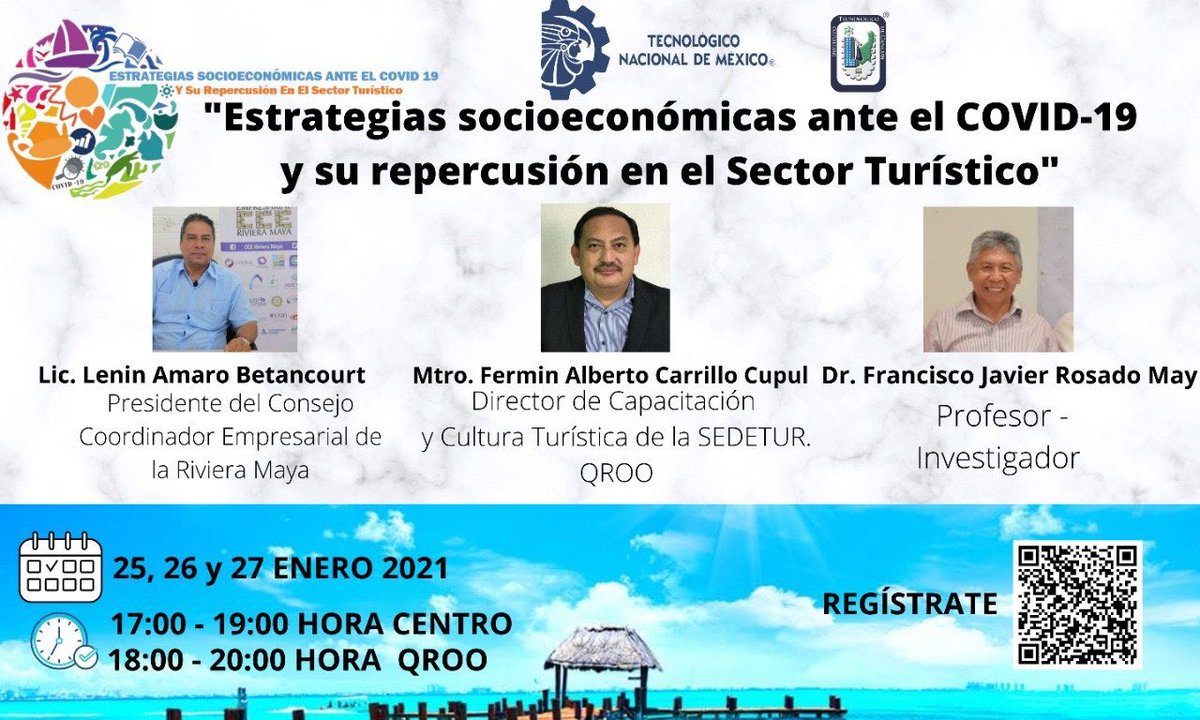 ¡No se queden sin la buena información que nos brindarán nuestros expertos! En nuestro Ciclo de conferencias sobre “Estrategias socioeconómicas ante el COVID-19 y su repercusión en el Sector Turístico". Aquí les dejo el Link de registro: n9.cl/ciclodeconfere <a href="/omaralpuche/">omar alpuche leal</a>