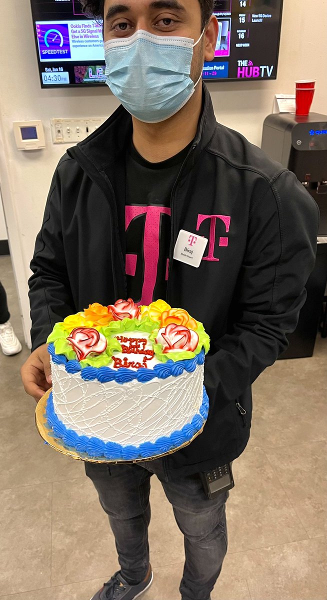 HAPPY BIRTHDAY <a href="/BirajPoudyal/">Biraj Poudyal</a> You are a great part of this team &amp; always bring good vibes into work! ✨Enjoy that 3 leches cake!! 🤩 (Smiling under that mask!) ✨👌🏽✨ #2SAUUUUU