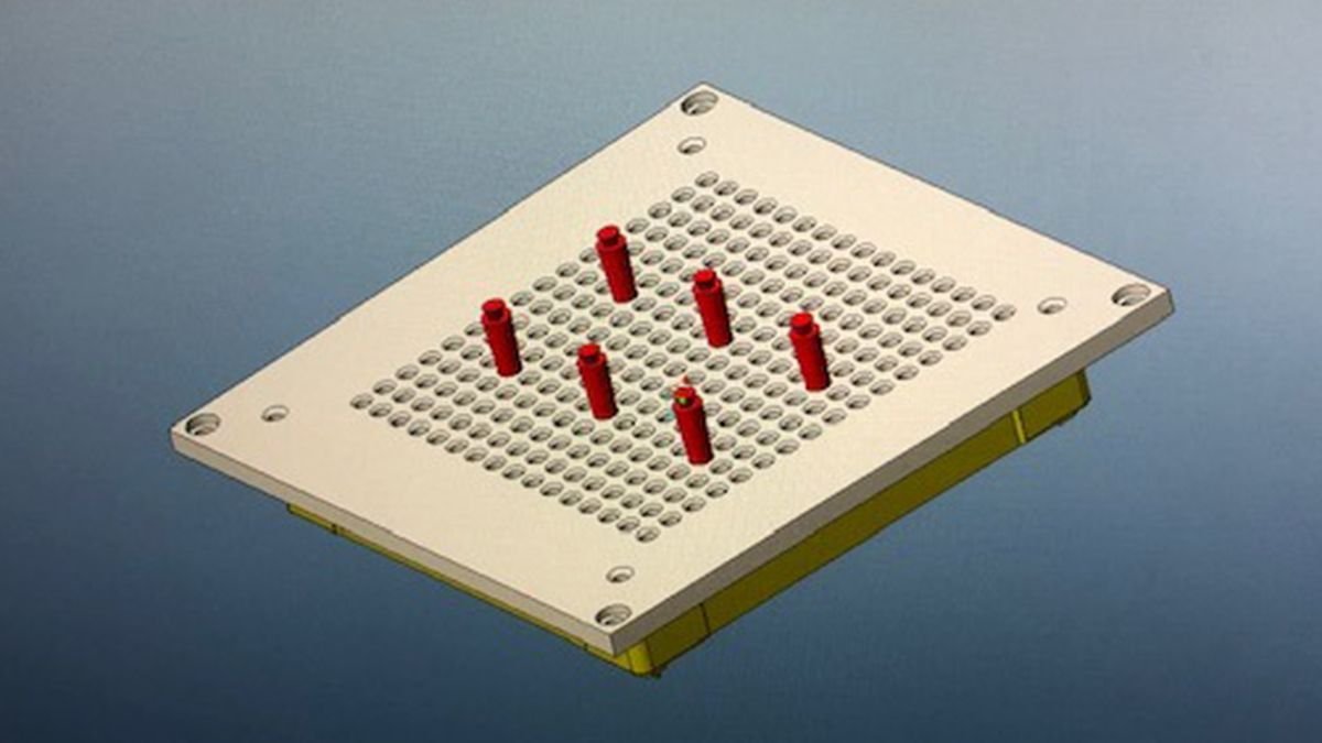 things behringer got right: they went through the trouble of designing and fabricating a pin matrix, not just replacing it with a digital switching system. very cool, cute. this is the heart of a VCS3, their effort is well-spent.