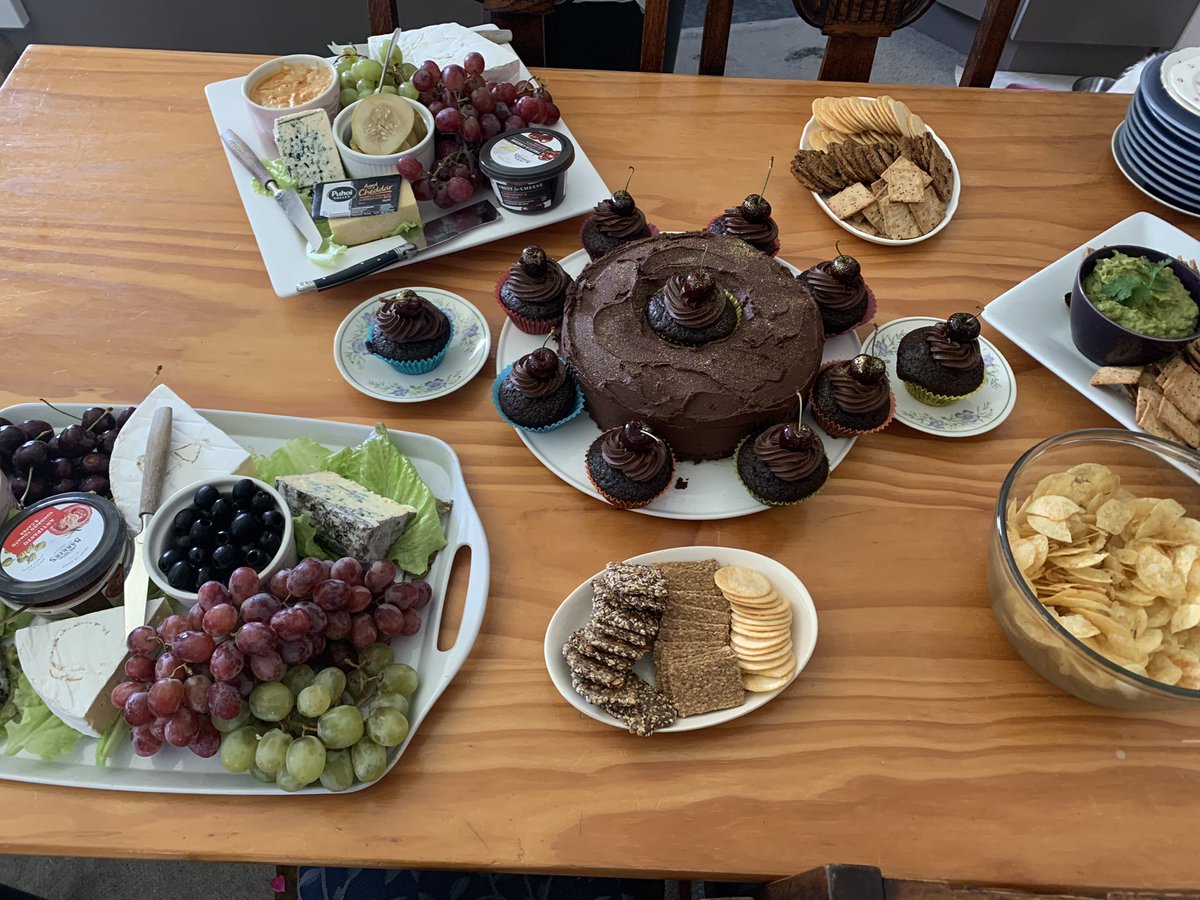 alanhsmith's tweet photo. A portion of the good spread to celebrate Miss 23โs birthday! #wineandcheese #nibbles #feedthebacks https://t.co/voPTXto6g6