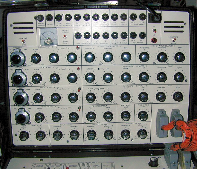 First off here's one of my clones (this is a deluxe clone that combines elements of the VCS3 and Synthi A (their portable briefcase version of the giant wood panel machine)l, it used a massive sealectro matrix that I got lucky finding in 2006.