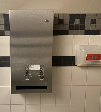 Here is the deal. Tampons and sanitary pads are a necessity. You need one in the worst time possible, it is never expected.Design bathrooms in research buildings with dispenser!If you have gendered bathrooms (you shouldn't) put dispenser in all bathrooms.  #sciArch 14/N