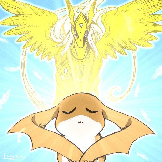 エンジェモンじゃなくてもいい!いや、まさかのペガスモン!!パタモンはかわいいねぇ〜 #デジモン #デジモンアドベンチャー 