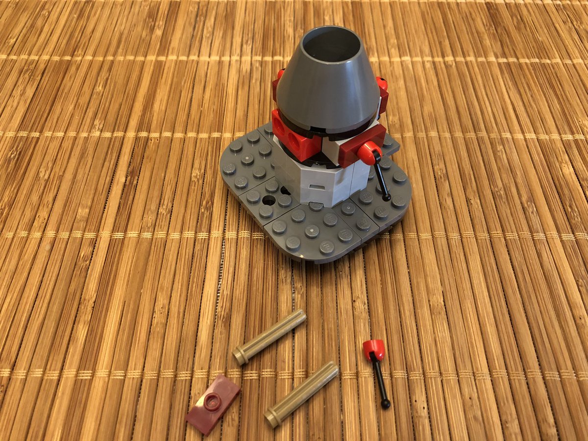 Flip it over and build the tractor beam mechanism, with controls.  #LEGO  