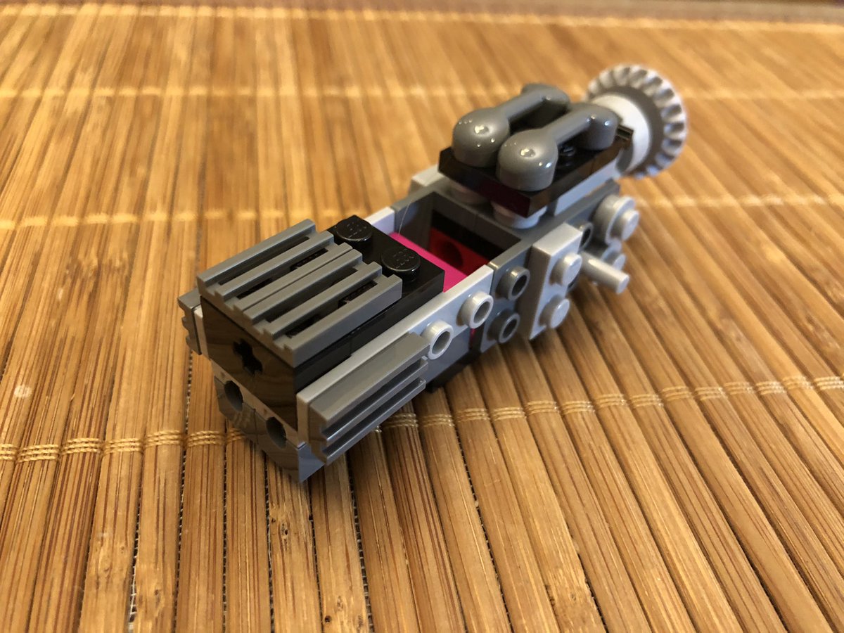 A few more assemblies and we have a cannon! It attaches to the tilt portion of the unit.  #LEGO  