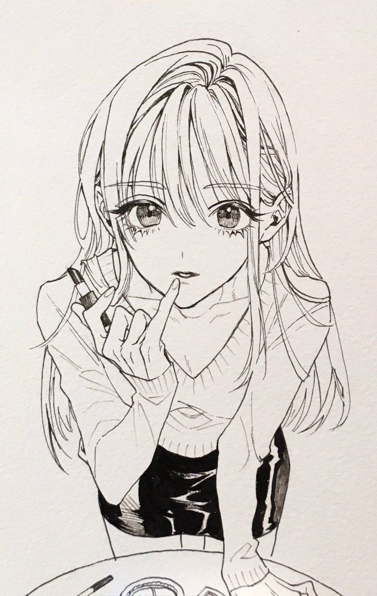 Zizi アッ好きです あどけない表情 小指で唇を撫でる仕草 肩にかかる髪 前髪のm字のスキマ など さすがかずちこさんです