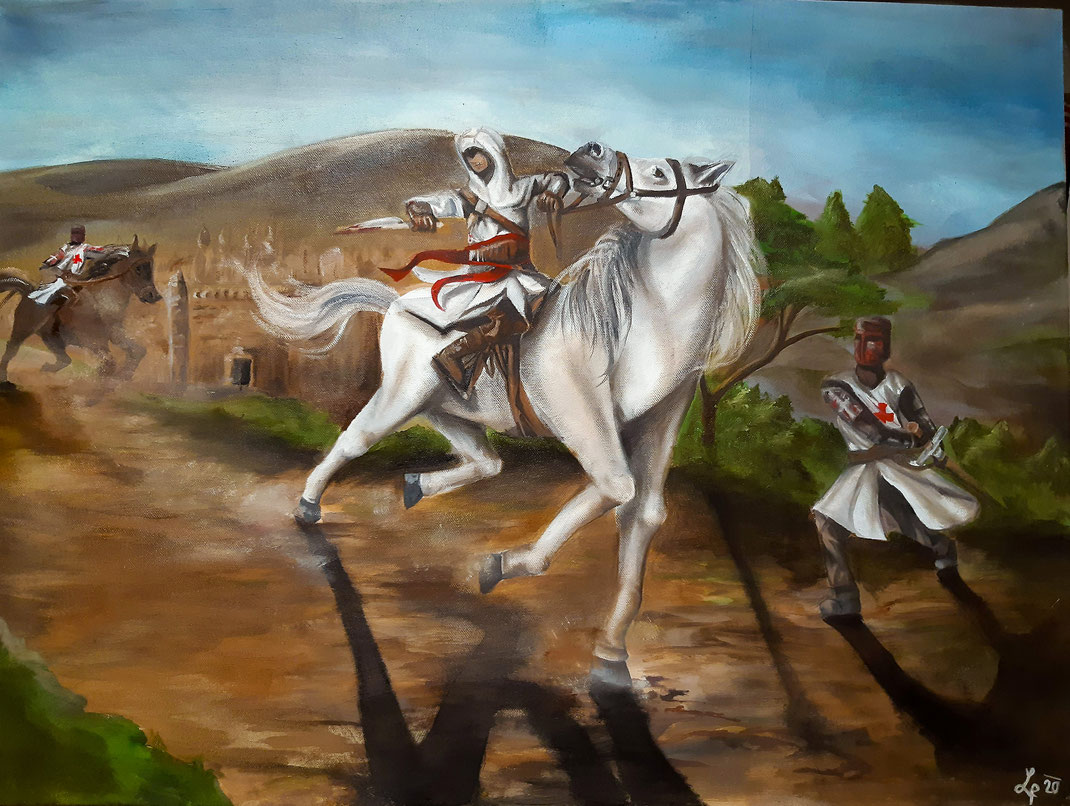 Lisa_M_Pink's tweet photo. Ah yes I finished it. And I am so proud!
Not perfect but hey, better than nothing!
#AssassinsCreed #Ubisoft #oilpainting #Altair #art #ArtistOnTwitter 
Please check out my other stuff and my insta, I am most active over there! https://t.co/3Q8F9ClNZr