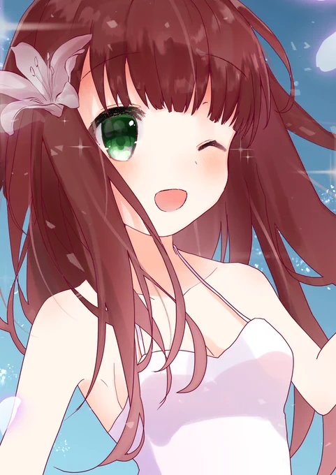 お題箱より、水を蹴ってシャロちゃんにかけようとする千夜ちゃん 