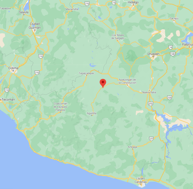 I'd like to follow up on this and add some information that sticks out from the article. Let's first talk about location because it's crucial.The red marker is El Terrero, the town the article is written about. You can see it is above Aguililla, the birthplace of El Mencho.