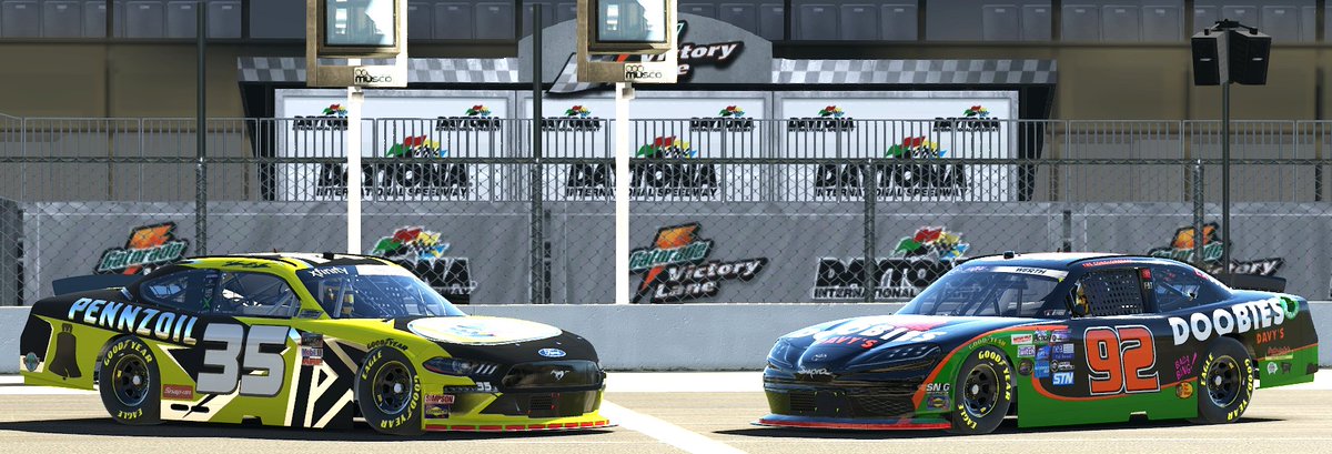 BottomSplit's tweet photo. Ladies & gentlemen, feast your eyes on the @FTFRacingLeague Grand National Series front row for Daytona next week. Even with one more Q session left, it's quite obvious that they've got nothin' for us. https://t.co/LehjrgxZfT