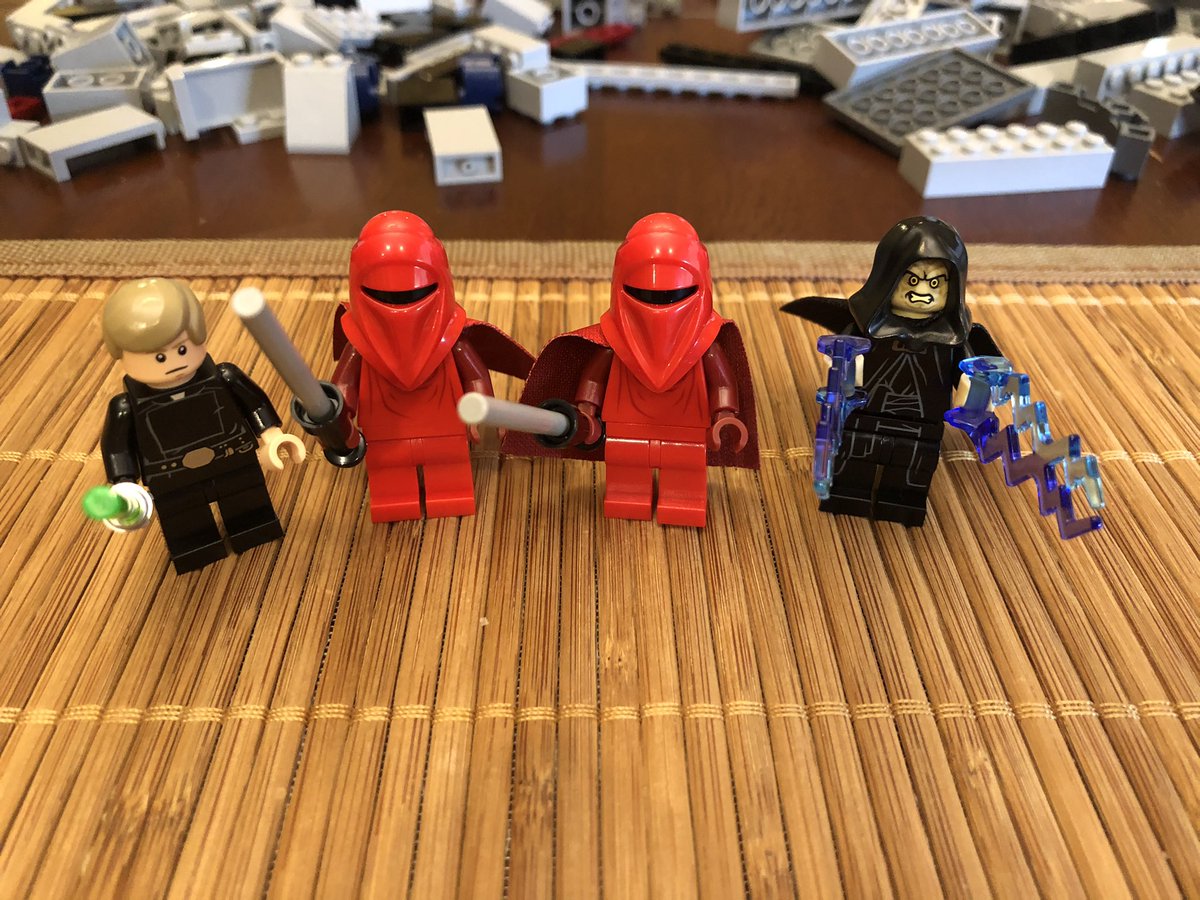 Section 6 is huge! But not quite that huge, the circled pieces are actually for section 9, whoops. Emperor Palpatine would like to entice you to the dark side, and Luke is thinking about giving in. And no one gives a crap about the useless guards.  #LEGO  
