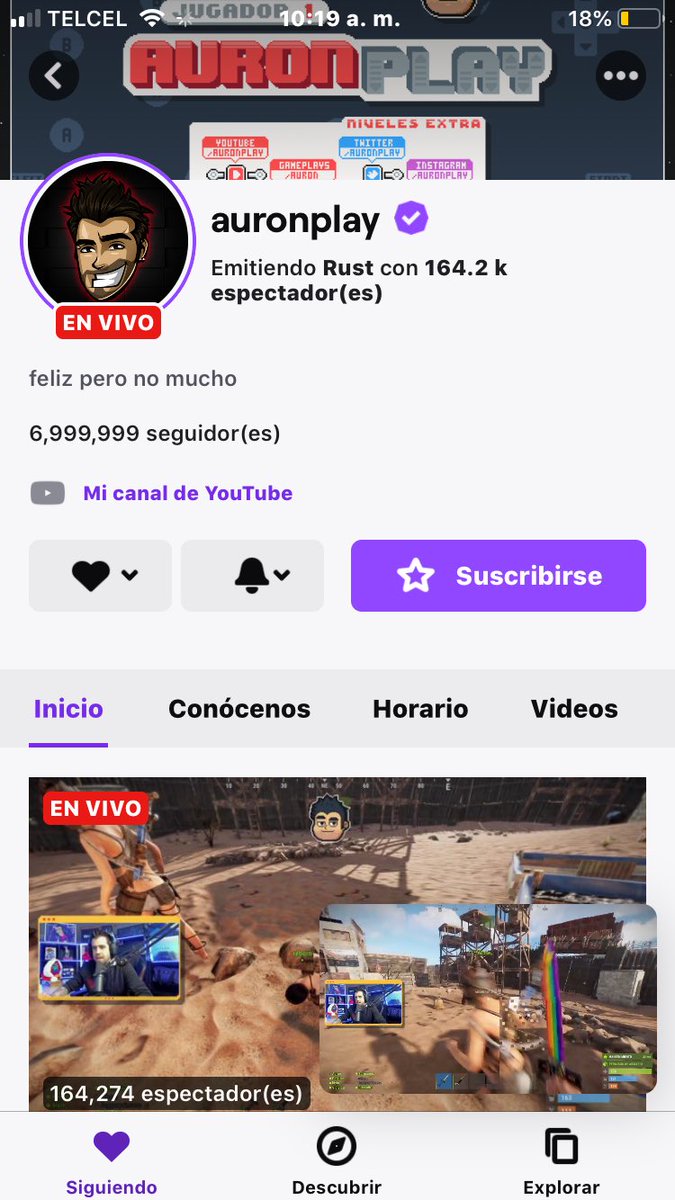 AlanAutista's tweet photo. A las 10:19 de mi ciudad un hombre viejo mayor cachondo llegaba a 7 millones de seguidores en twitch @auronplay https://t.co/21ltNAk50z