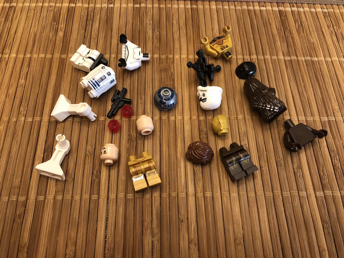 Section 7 is a bit of a beast, too. We get C3P-0, R2-D2, Chewbacca, Stormtrooper Han, and another Space Nazi. Chewie also has some cuffs, for the Death Star scene, and a bowcaster that shoots!  #LEGO  