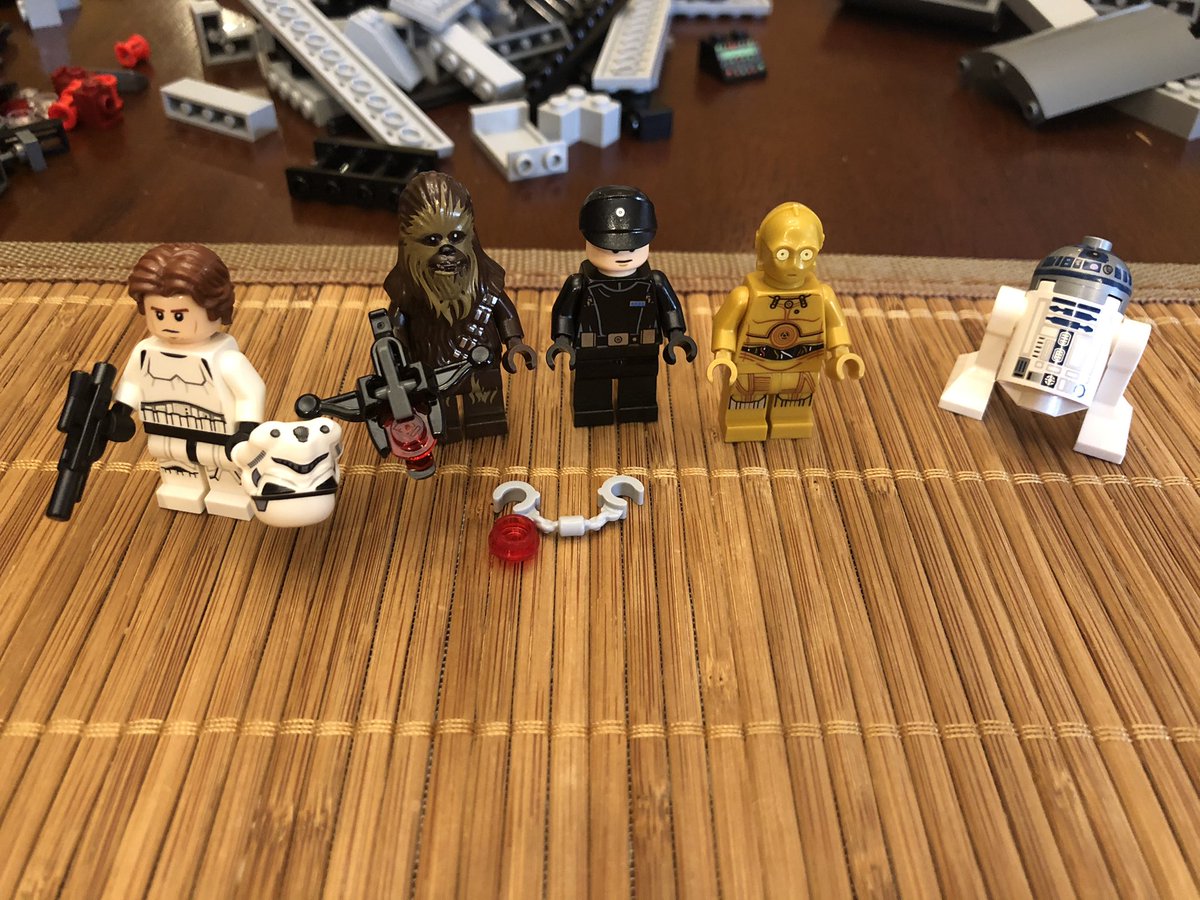 Section 7 is a bit of a beast, too. We get C3P-0, R2-D2, Chewbacca, Stormtrooper Han, and another Space Nazi. Chewie also has some cuffs, for the Death Star scene, and a bowcaster that shoots!  #LEGO  