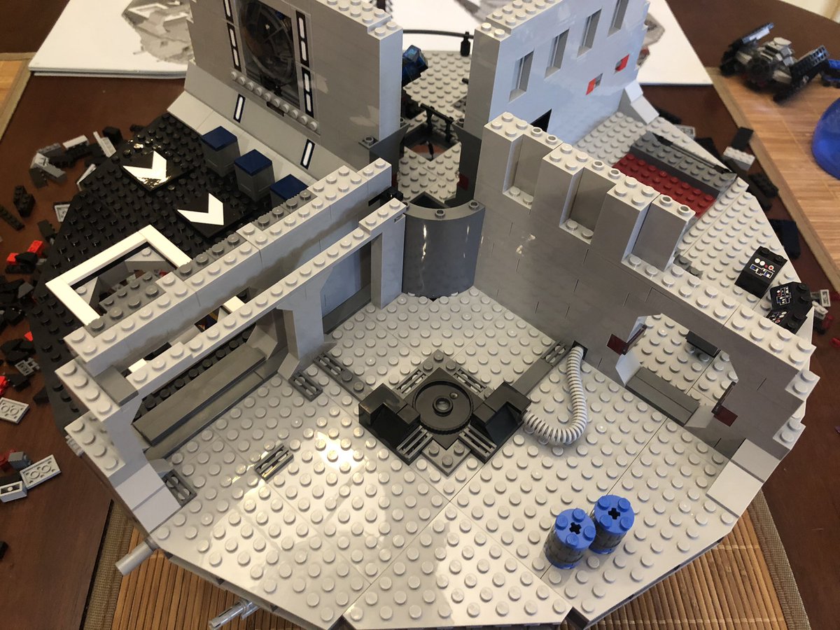 As we go, we find there’s a one block gap on the left side, and then we build a door that fits in the gap. There’s a little gear track on top, so it’s gonna have a mechanism later.  #LEGO  