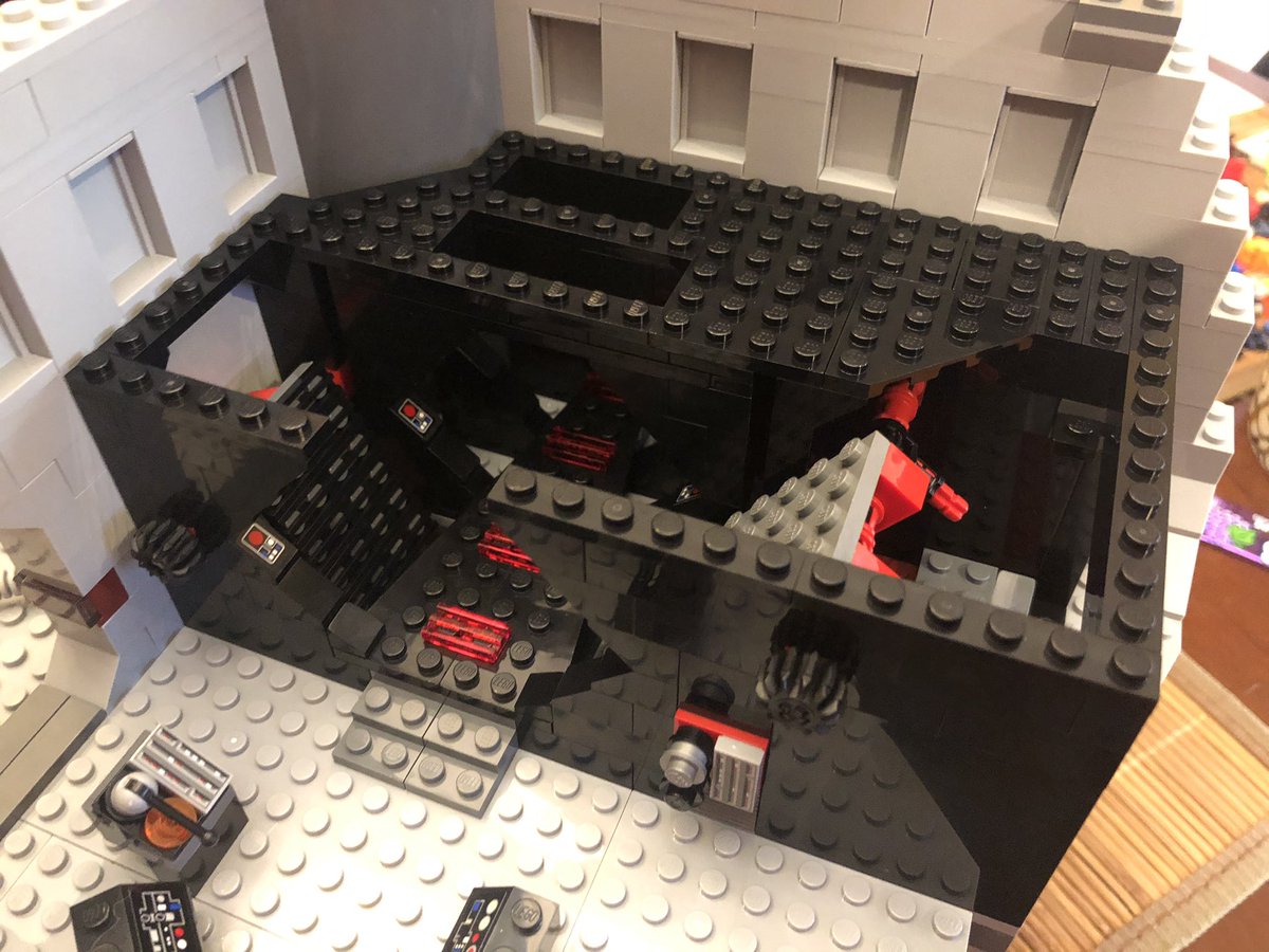 One more layer goes on everything, then behind the gray door we put some prison bars. It’s the prison level of the Death Star. Leia’s cell is on the right and the chute to the trash compactor is on the left!That’s the end of section 7. Three more to go tomorrow!  #LEGO  