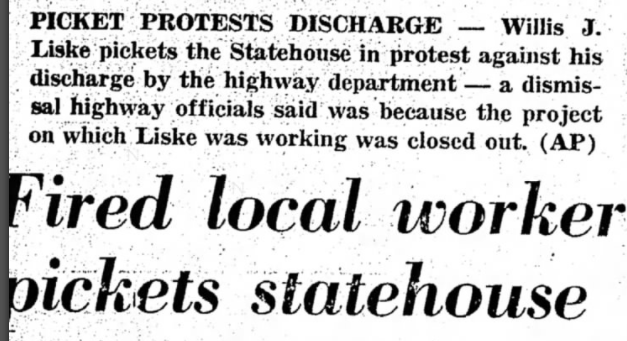 Christmas, 1963: A one-man protest from a fired worker of the Ohio highway department