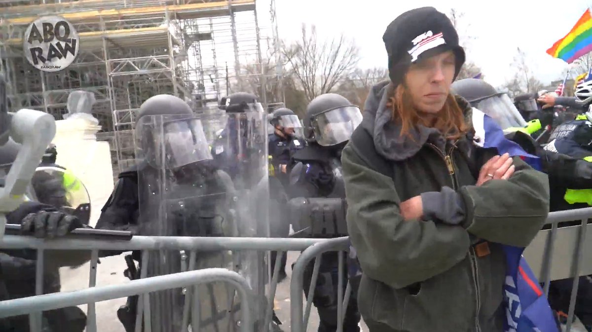 Gadsden hat: Don't Tread on Me lower left. Bandana. American eagle costume.  #SeditionHunters