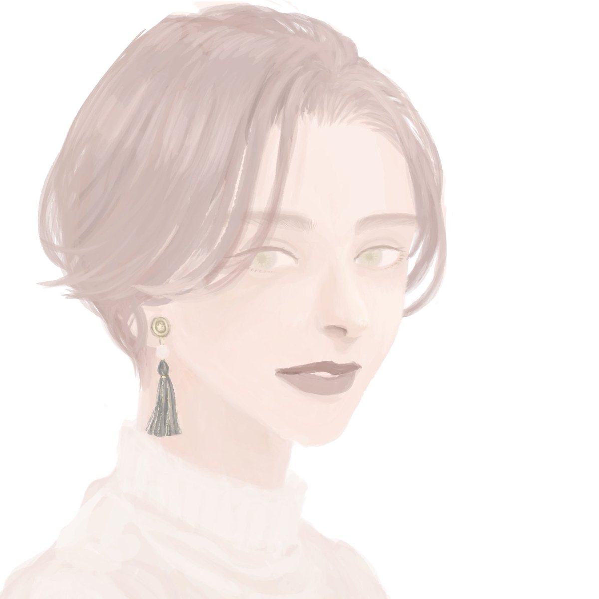 しかく タッセルピアスの女 イラスト アイビスペイント