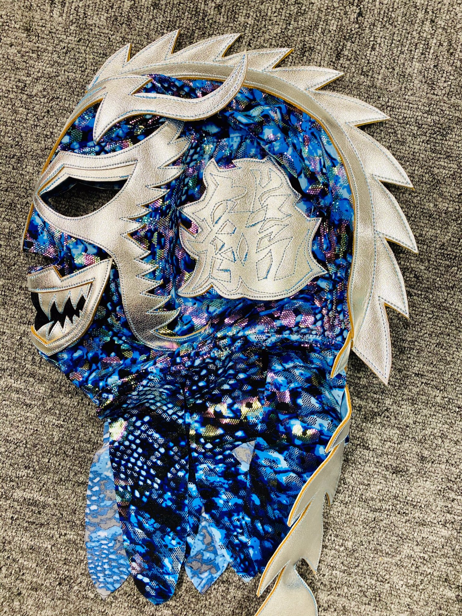 アウトレット 美品 ウルティモ・ドラゴン 青ラメ ベルト付き