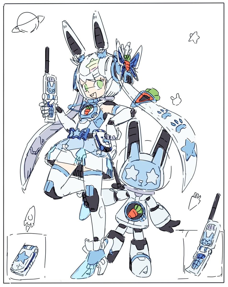 some sneak peaks of what I`m doing. a robotic magical girl series of some kind. 