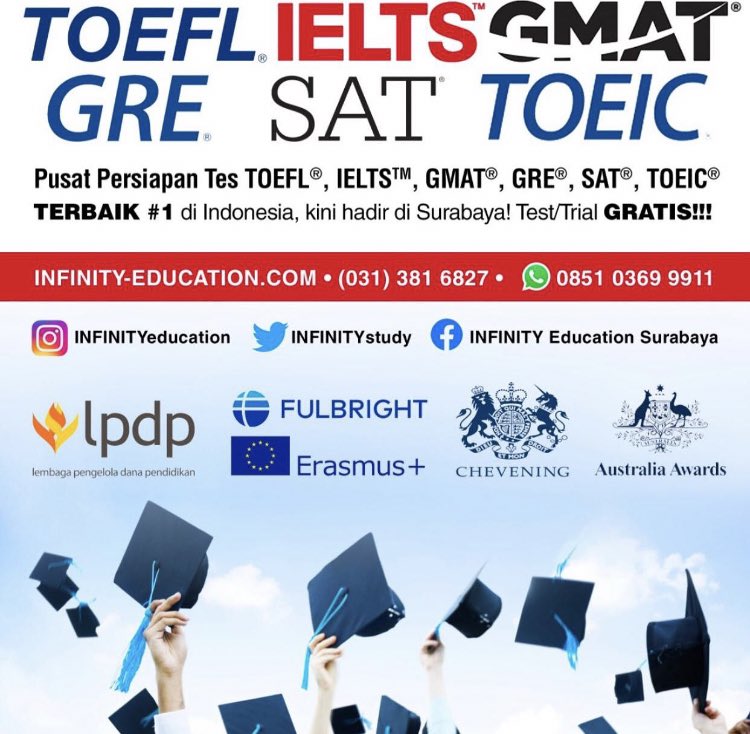 KursusGRE's tweet photo. Raih beasiswa impianmu bersama INFINITY Education!Pusat Persiapan Tes  #TOEFL, #IELTS, #GMAT, #GRE, #SAT &amp; #TOEIC Terbaik #1 di Indonesia!

(031) 381-6827
081775001649 (WA)

https://t.co/WmKGhFoAjP

#Beasiswa #Beasiswa2021 #InfoBeasiswa #InfoBeasiswaLuarNegeri #InfoBeasiswa2021 https://t.co/nUJK2JwlOS