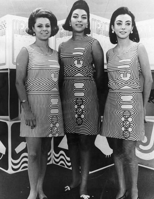 GlitterDePapel's tweet photo. 1968 Mexico Olympics Uniform designed by Irma Dubost and Julie Murdoch. https://t.co/e0tXIkGPcI