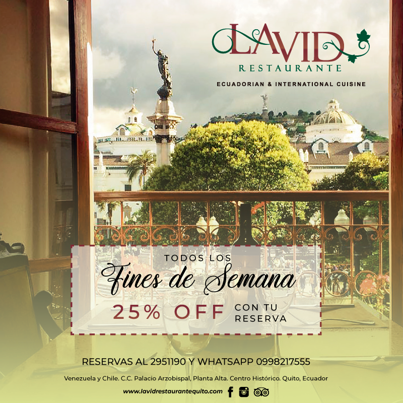 LaVidQuito's tweet photo. Visite el centro histórico y disfrute de nuestra promoción de fin de semana! 25%OFF en su reserva. Le esperamos! Reservas> https://t.co/sUys10Wxuy https://t.co/iCTUobXqSy