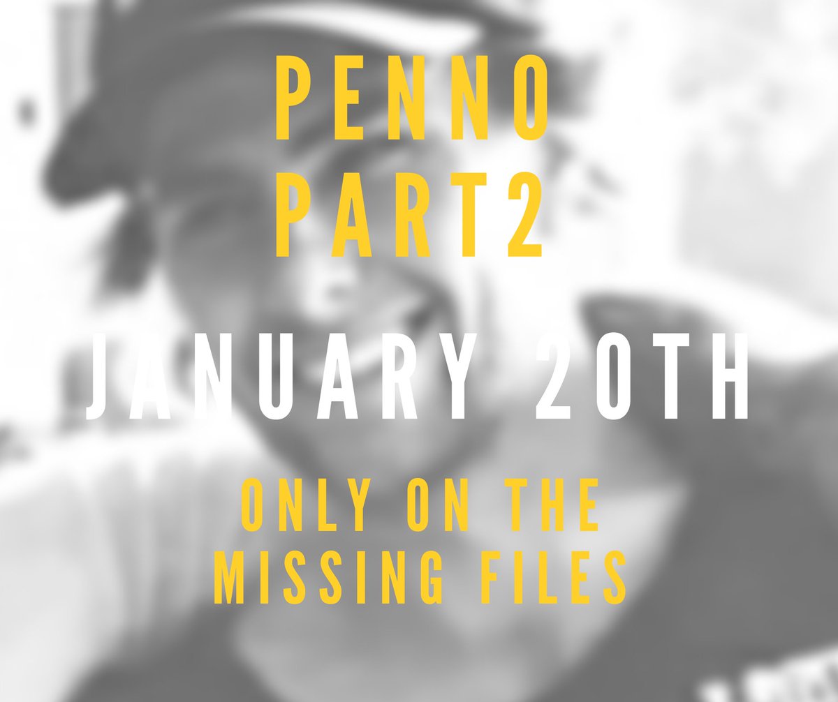 PENNO: PART 2 out January 20th 2021

#truecrime
#truecrimepodcast
#MissingPerson
#truecrimecommunity
#newpodcast
#australiancrime

themissingfiles.buzzsprout.com