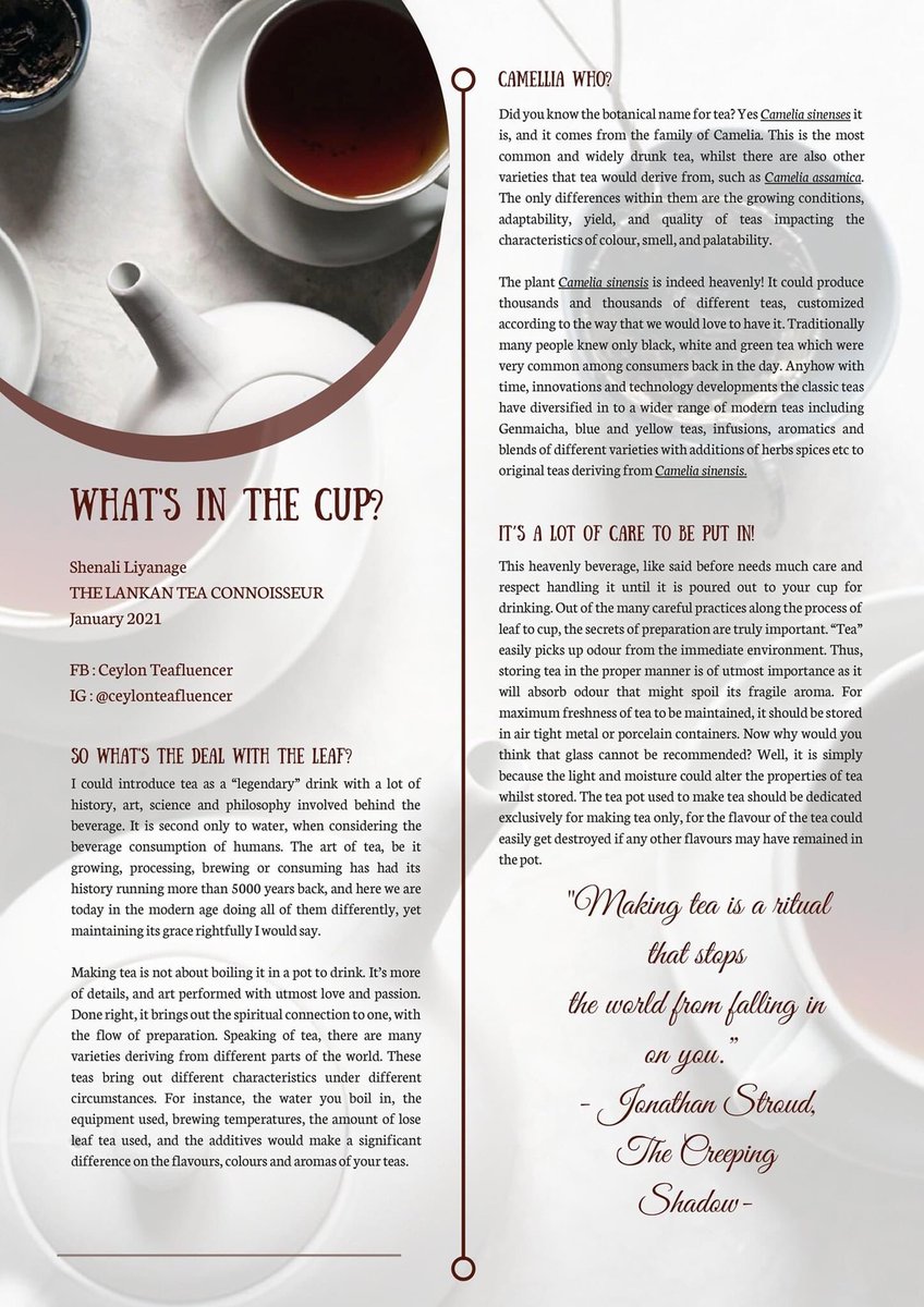 CTeafluencer's tweet photo. Have you ever spared a minute to think about what’s in your cup? Tea is just more than a drink, it’s a form of art and passion! Read the full article at https://t.co/WHtqI3DY2O https://t.co/csofd8mbTW