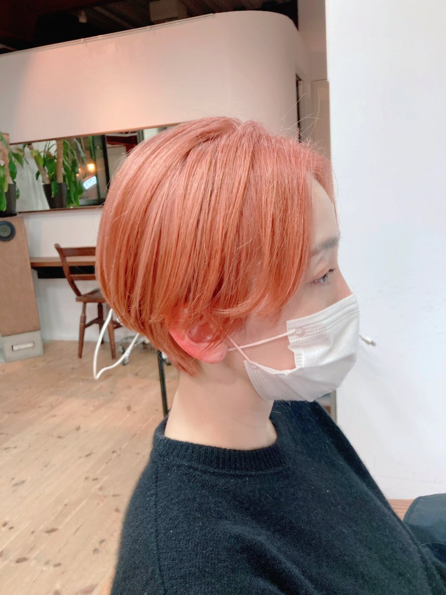 ショート ボブ メンズカット 田島勇樹 下北沢美容師 Baby Pink サロモ ボブ ボブスタイル 撮影 ショートボブ 下北沢 サロモ募集 ヘアスタイル ヘアカラーピンク ヘアカラー Babypink Pink ベビーピンク ベビー ピンクカラー T Co