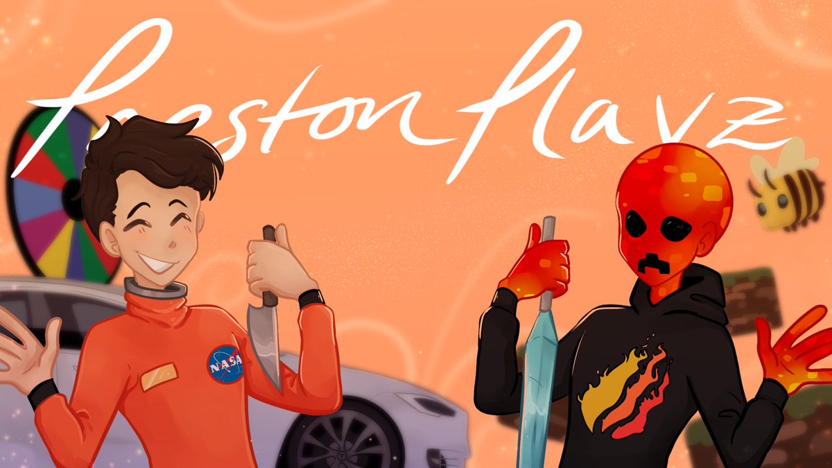 RebeckaDraws's tweet photo. I wanted to try something different so I attempted making a banner for @Preston (this was just for fun though) https://t.co/JOdOU8tZTt