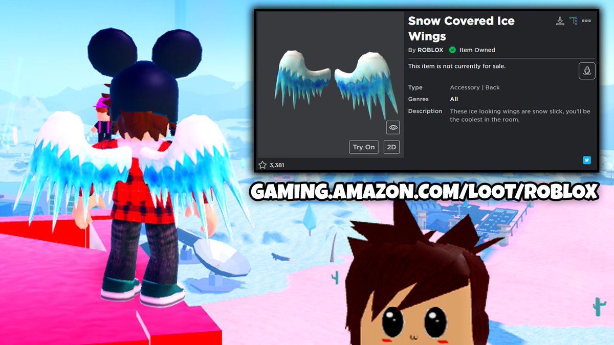 Kreekcraft On Twitter Reminder If You Have Amazon Prime You Can Grab These Snow Covered Ice Wings For Your Roblox Avatar Right Now For Free You Can Use My Link Here - roblox free wings back