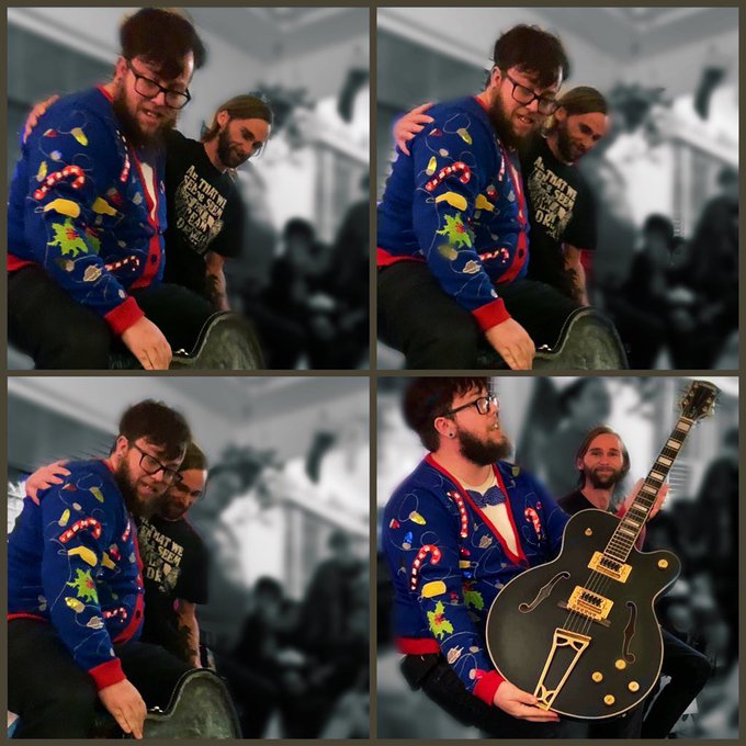 Almost 15yrs of friendship calls for an unforgettable gift. A @timtimebomb @gretsch guitar, &amp; a frame