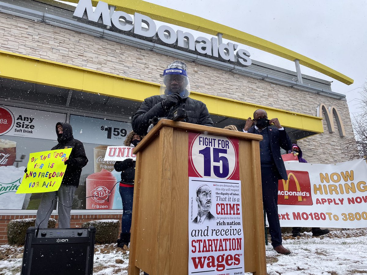 1/ Here’s a copy of Rev Rodney Williams’ speech at our strike yesterday. Rev Rodney is the Pres of the  #KansasCity chapter of the  @NAACP & pastor at Swope Parkway United Christian. Please read his powerful remarks.We thank him & all allies who stood w/ us!  #StandUpKC  #FightFor15