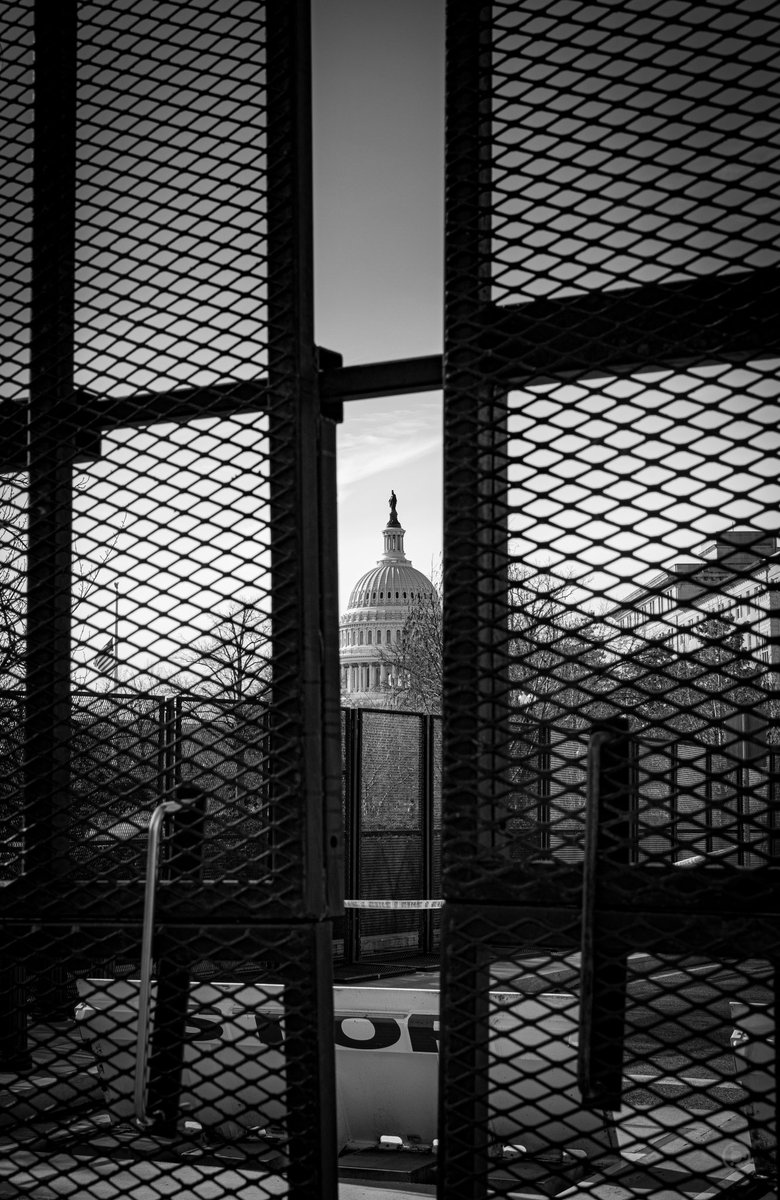 It was tough to see the Capitol building, let alone get close to it.When we asked the guards at the gate, they told us only people with congressional press passes were permitted in. #DCLockdown  #BenjaPhoto